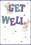 Radiating the welcoming spirit of Kidbrooke, this get well card captures the simple power of kindness with its joyful design. Two playful companions-a teddy bear beaming with gentle wisdom and a spirited puppy brimming with innocence-ground the composition, each animatedly holding and balancing the large, vibrant letters that declare 'Get Well.' The hues of indigo and teal pulse with energy against a soft, creamy white background, evoking the lively colours of local markets along Kidbrooke Park Road. Stars scattered across the card-twinkling in gradients of blue and violet-suggest an atmosphere of hope and gentle magic. The illustrated fur of both animals appears irresistibly soft, inviting an almost tangible comfort, much like receiving a handcrafted bouquet from Florist Kidbrooke on a day you need it most. Every detail radiates genuine warmth-the message is less a mere formality and more a heartfelt salve, perfect for sending comfort and encouragement to neighbours, friends, and loved ones recovering in the SE3 area. Like a bouquet arranged with care and intention, this card delivers both visual joy and emotional solace, embodying the best of local goodwill.
